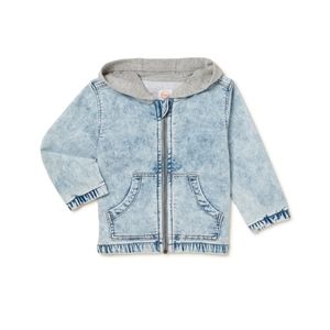 NWT Wonder Nation Toddler Boy Stretch Knit Denim Jacket, Light Acid Wash